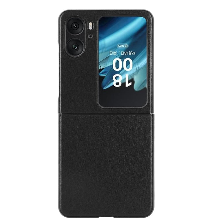 For OPPO Find N2 Flip Plain Skin Litchi Texture Phone Case