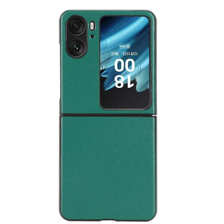 For OPPO Find N2 Flip Plain Skin Litchi Texture Phone Case