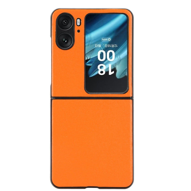 For OPPO Find N2 Flip Plain Skin Litchi Texture Phone Case