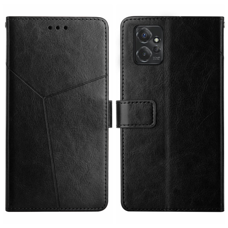 For Motorola Moto G Power 2023 HT01 Y-shaped Pattern Flip Leather Phone Case