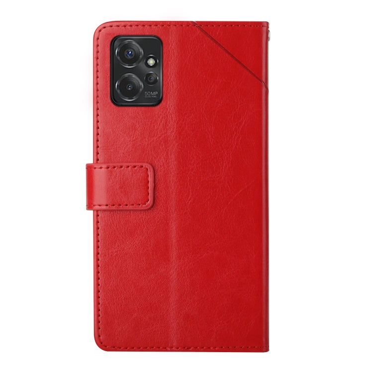 For Motorola Moto G Power 2023 HT01 Y-shaped Pattern Flip Leather Phone Case