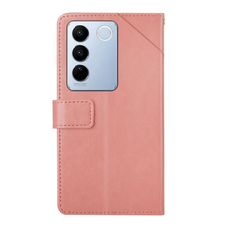 For vivo V27 HT01 Y-shaped Pattern Flip Leather Phone Case