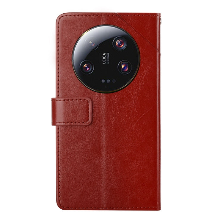 For Xiaomi 13 Ultra HT01 Y-shaped Pattern Flip Leather Phone Case