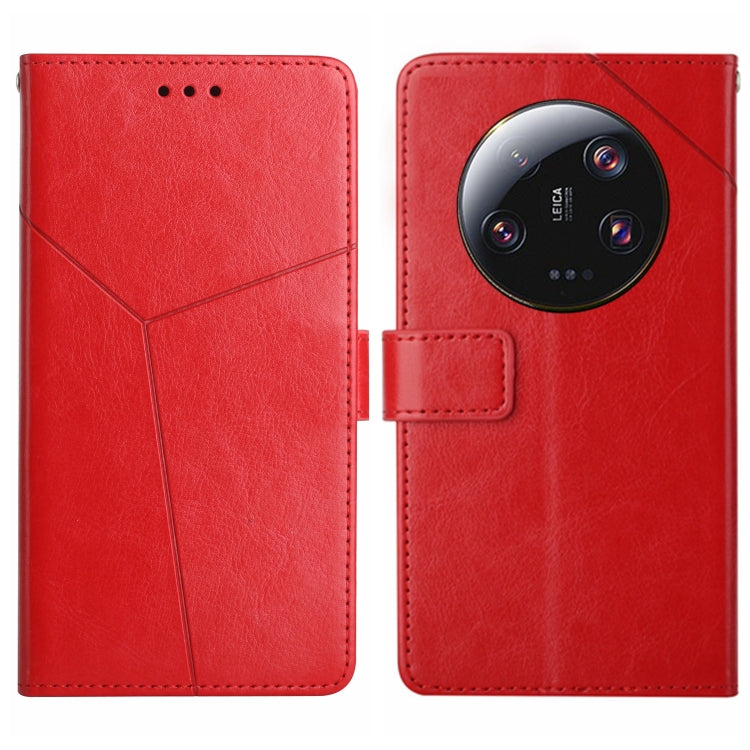 For Xiaomi 13 Ultra HT01 Y-shaped Pattern Flip Leather Phone Case