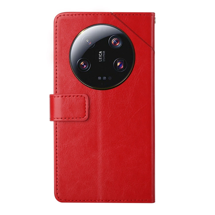 For Xiaomi 13 Ultra HT01 Y-shaped Pattern Flip Leather Phone Case