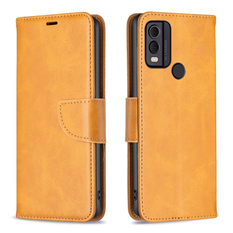 For Nokia C22 Lambskin Texture Pure Color Flip Leather Phone Case