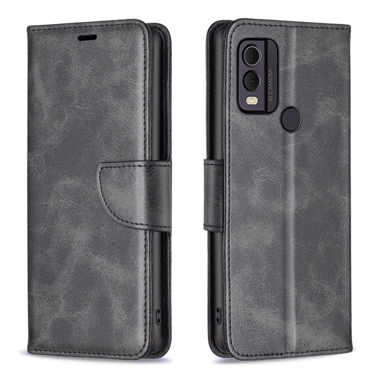 For Nokia C22 Lambskin Texture Pure Color Flip Leather Phone Case