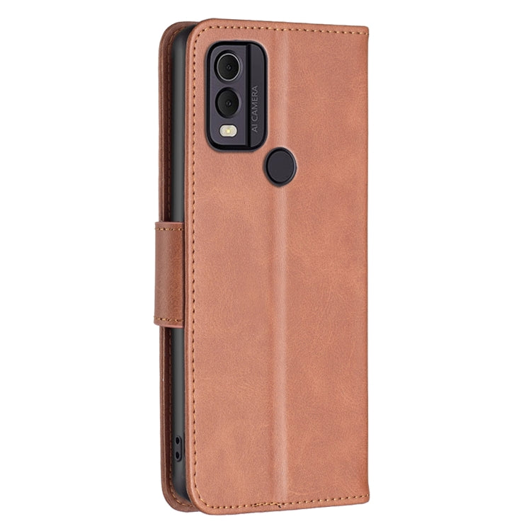 For Nokia C22 Lambskin Texture Pure Color Flip Leather Phone Case