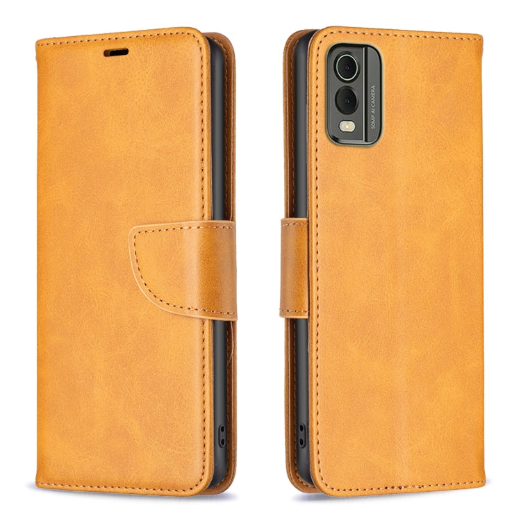 For Nokia C32 Lambskin Texture Pure Color Flip Leather Phone Case