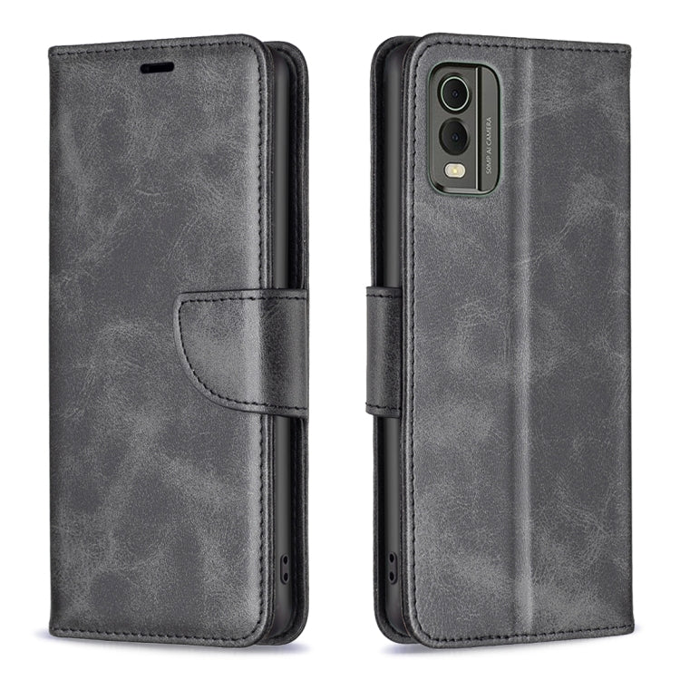 For Nokia C32 Lambskin Texture Pure Color Flip Leather Phone Case