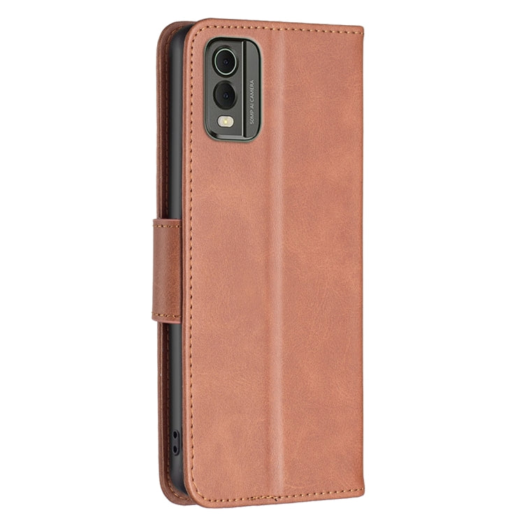 For Nokia C32 Lambskin Texture Pure Color Flip Leather Phone Case