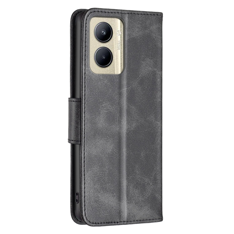 For Realme C33 Lambskin Texture Pure Color Flip Leather Phone Case