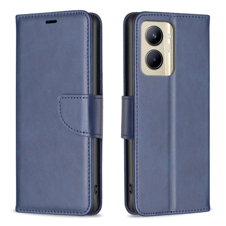 For Realme C33 Lambskin Texture Pure Color Flip Leather Phone Case