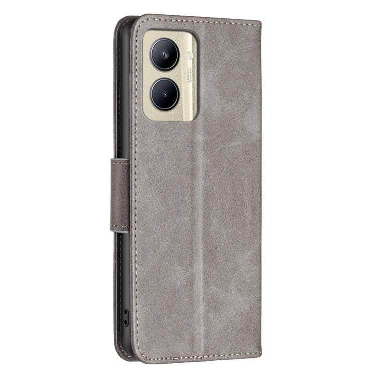 For Realme C33 Lambskin Texture Pure Color Flip Leather Phone Case