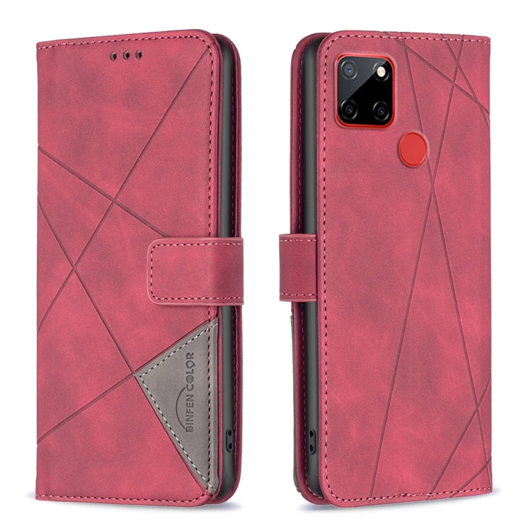 For Nokia C12 Magnetic Buckle Rhombus Texture Leather Phone Case