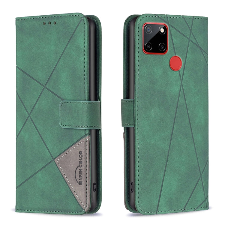 For Nokia C12 Magnetic Buckle Rhombus Texture Leather Phone Case