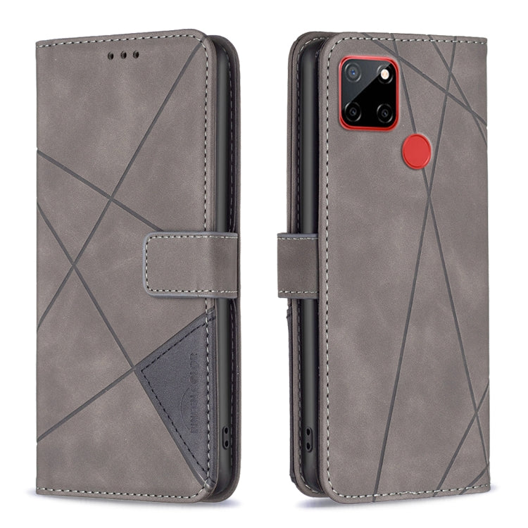For Nokia C12 Magnetic Buckle Rhombus Texture Leather Phone Case
