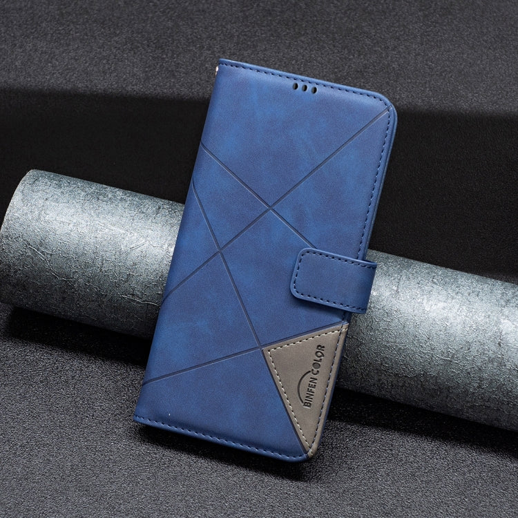 For Realme C33 Magnetic Buckle Rhombus Texture Leather Phone Case