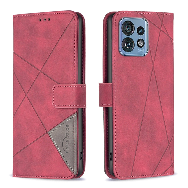 For Motorola Edge 40 Pro 5G / Moto X40 / X40 Pro Magnetic Buckle Rhombus Texture Leather Phone Case