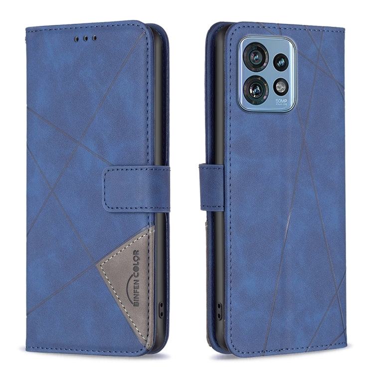 For Motorola Edge 40 Pro 5G / Moto X40 / X40 Pro Magnetic Buckle Rhombus Texture Leather Phone Case