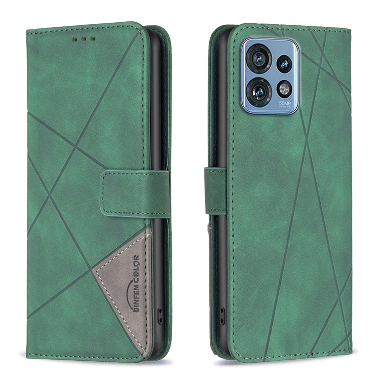 For Motorola Edge 40 Pro 5G / Moto X40 / X40 Pro Magnetic Buckle Rhombus Texture Leather Phone Case