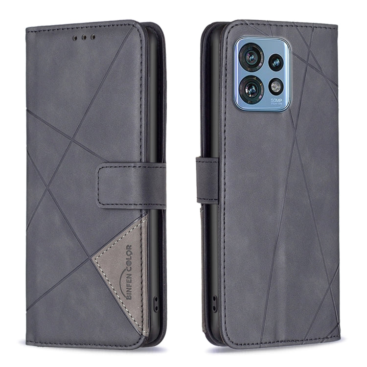 For Motorola Edge 40 Pro 5G / Moto X40 / X40 Pro Magnetic Buckle Rhombus Texture Leather Phone Case