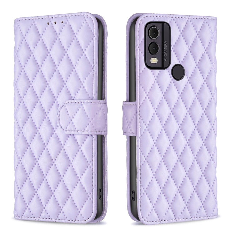 For Nokia C22 Diamond Lattice Wallet Flip Leather Phone Case