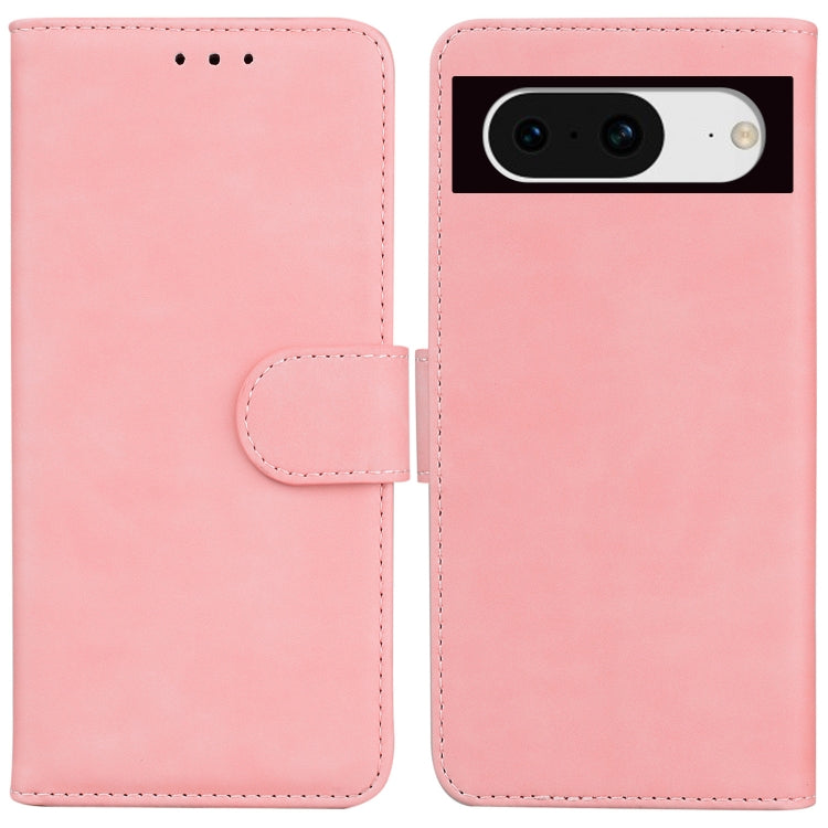 For Google Pixel 8 Skin Feel Pure Color Flip Leather Phone Case