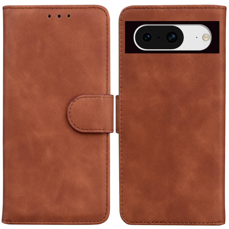 For Google Pixel 8 Skin Feel Pure Color Flip Leather Phone Case