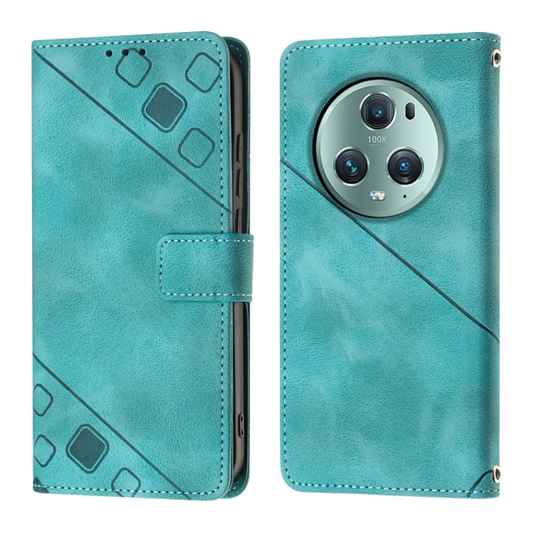 For Honor Magic5 Pro Skin-feel Embossed Leather Phone Case