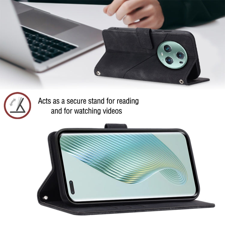 For Honor Magic5 Pro Skin-feel Embossed Leather Phone Case