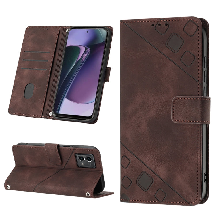 For Motorola Moto G Stylus 5G 2023 Skin-feel Embossed Leather Phone Case