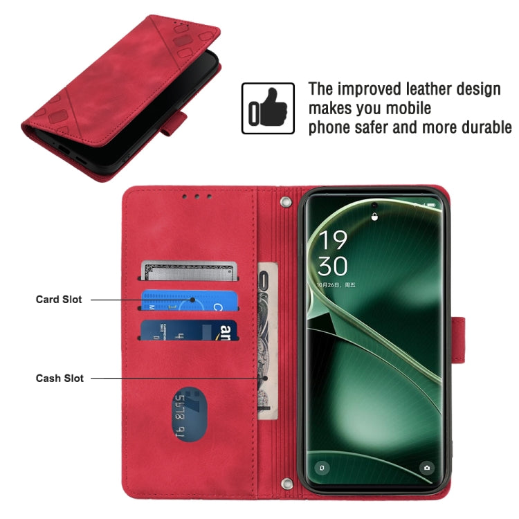 For OPPO Find X6 Skin-feel Embossed Leather Phone Case