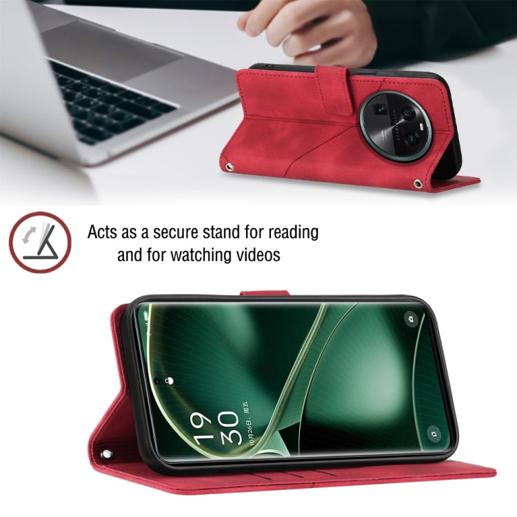 For OPPO Find X6 Skin-feel Embossed Leather Phone Case