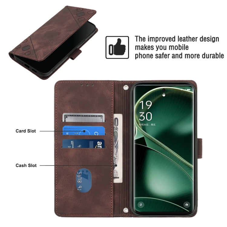 For OPPO Find X6 Skin-feel Embossed Leather Phone Case