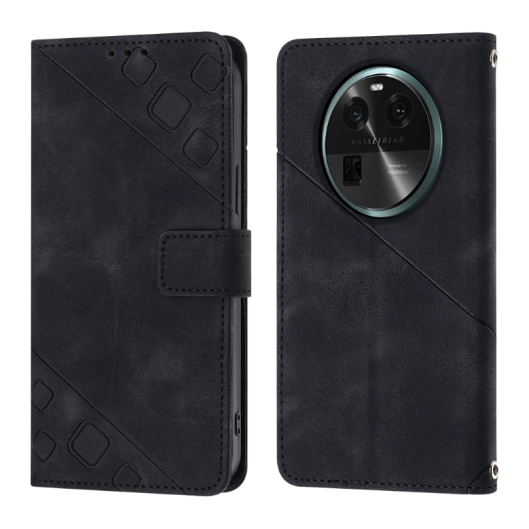 For OPPO Find X6 Skin-feel Embossed Leather Phone Case