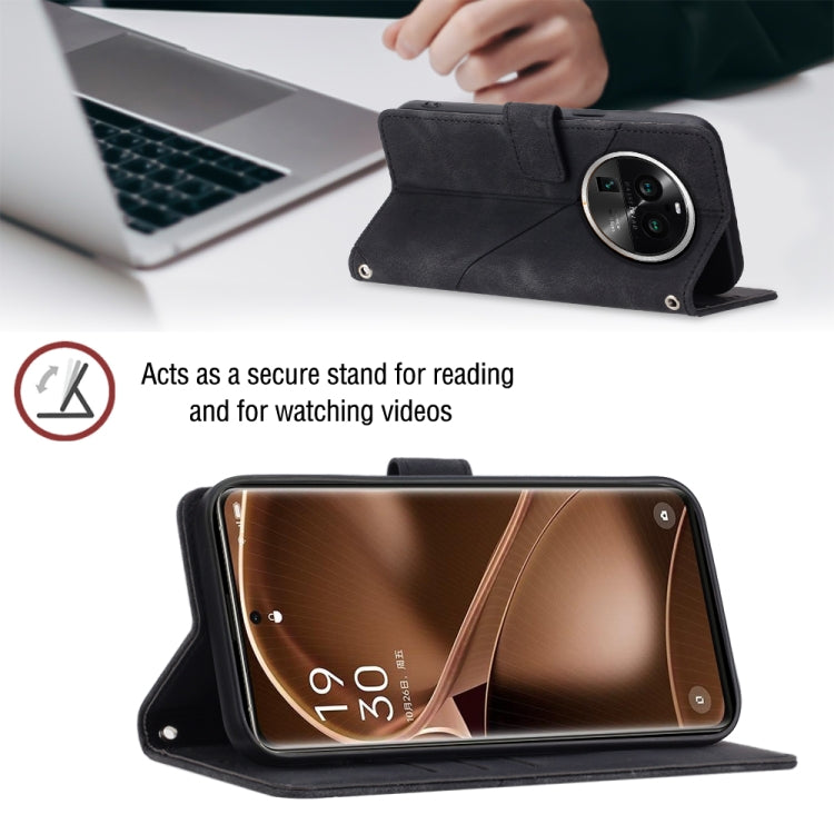 For OPPO Find X6 Pro Skin-feel Embossed Leather Phone Case