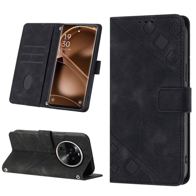 For OPPO Find X6 Pro Skin-feel Embossed Leather Phone Case
