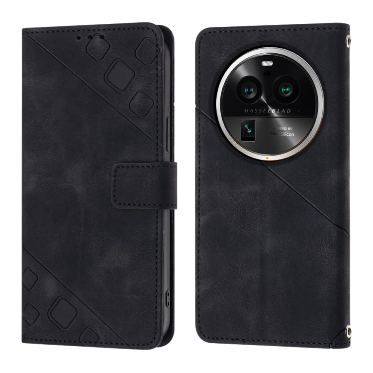 For OPPO Find X6 Pro Skin-feel Embossed Leather Phone Case