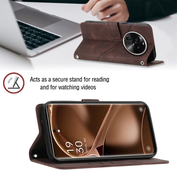 For OPPO Find X6 Pro Skin-feel Embossed Leather Phone Case