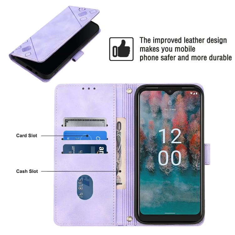 For Nokia C12 Skin-feel Embossed Leather Phone Case