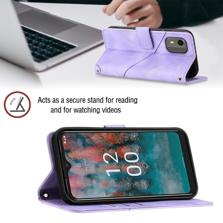 For Nokia C12 Skin-feel Embossed Leather Phone Case