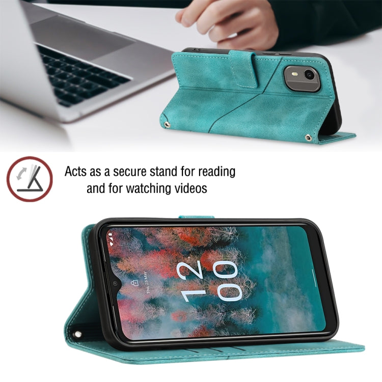 For Nokia C12 Skin-feel Embossed Leather Phone Case