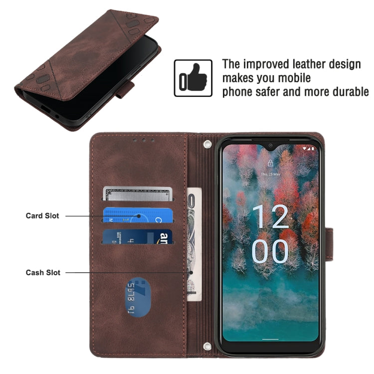 For Nokia C12 Skin-feel Embossed Leather Phone Case