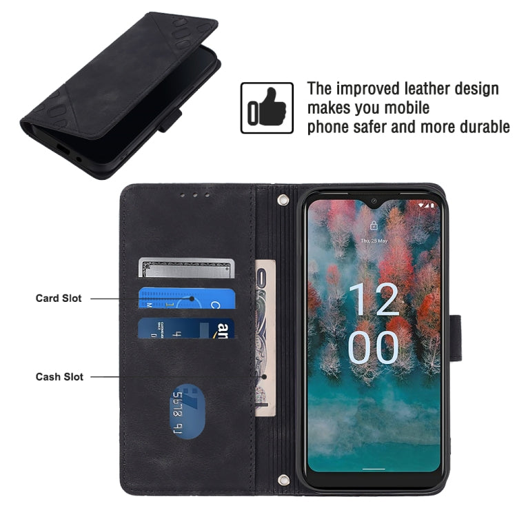 For Nokia C12 Skin-feel Embossed Leather Phone Case