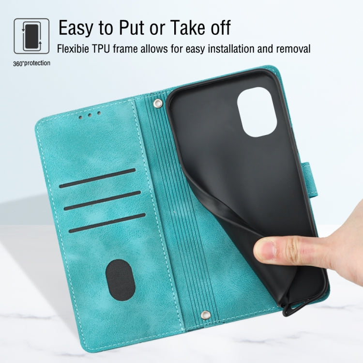 For Nokia C02 Skin-feel Embossed Leather Phone Case