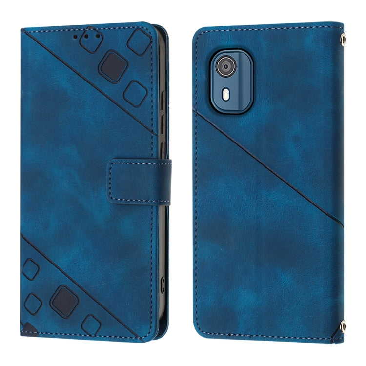 For Nokia C02 Skin-feel Embossed Leather Phone Case