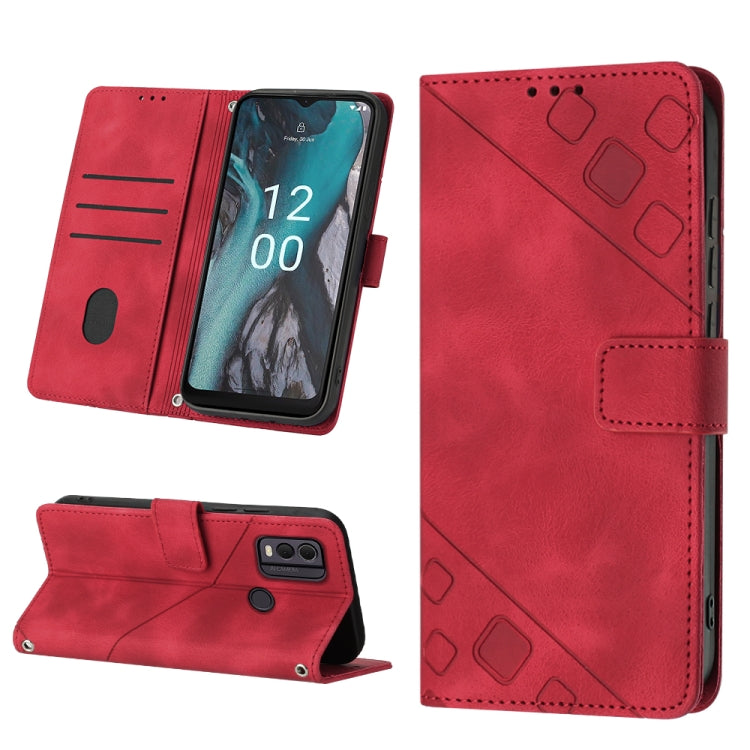 For Nokia C22 Skin-feel Embossed Leather Phone Case