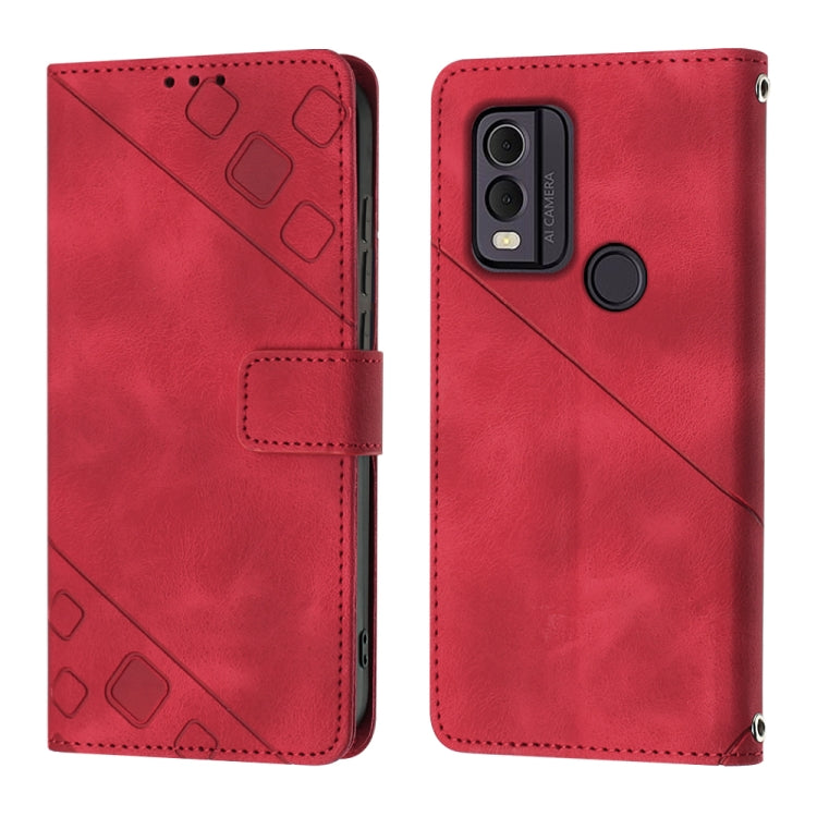 For Nokia C22 Skin-feel Embossed Leather Phone Case