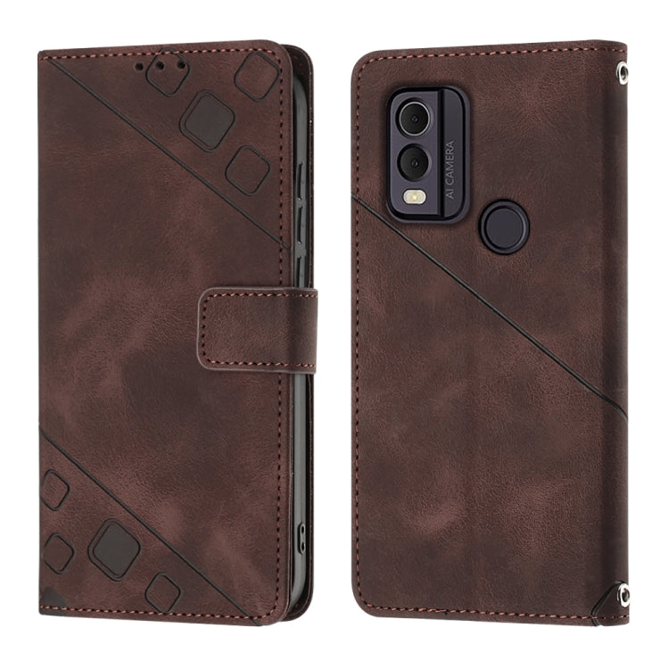 For Nokia C22 Skin-feel Embossed Leather Phone Case